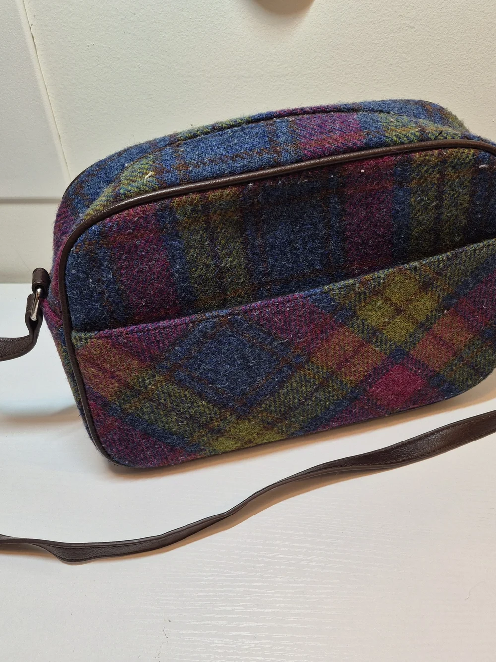 Harris Tweed Multicolor Plaid Crossbody Bag